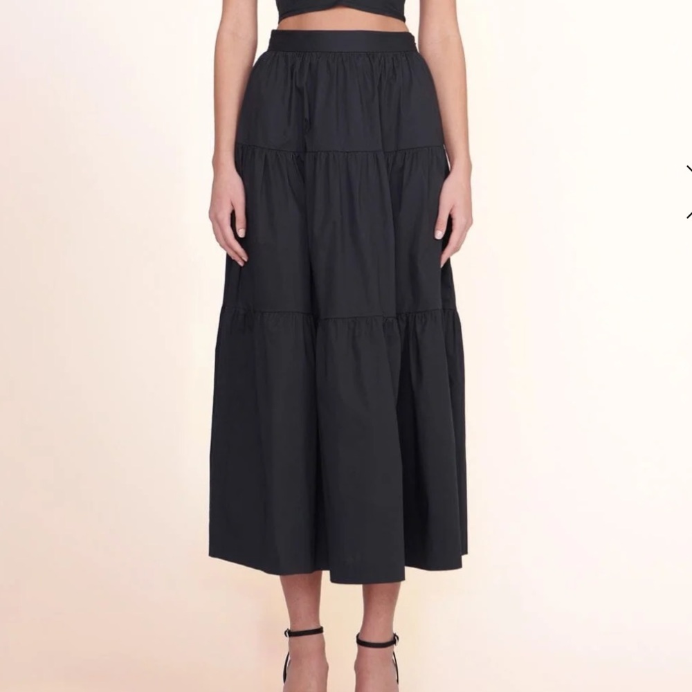 Staud black ruffled maxi skirt - sea skirt